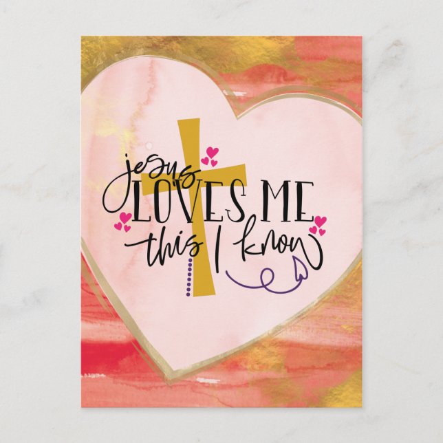 "Jesus Loves Me This I Know" Valentine's Day Postcard (Front)