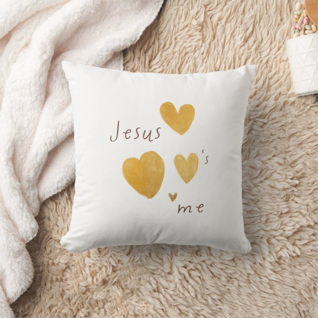 Jesus loves me. Throw Pillow. modern  Pillow (Blanket)