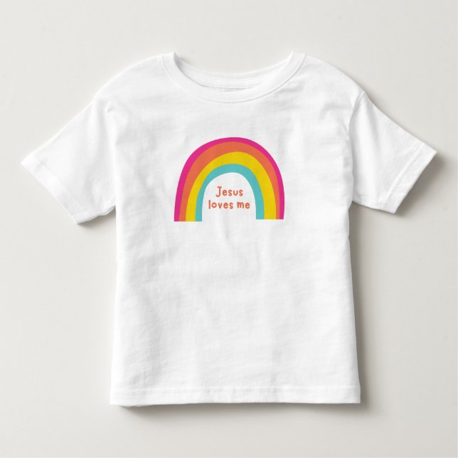 Jesus loves me toddler rainbow T-Shirt (Front)