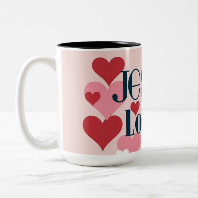 Jesus loves me Two-Tone coffee mug (Left)