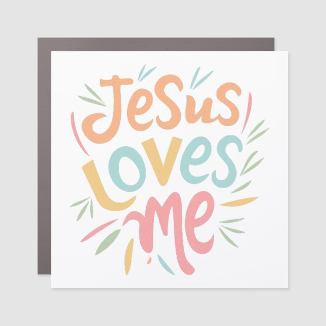 Jesus Loves Me - vintage design  Car Magnet (Front)