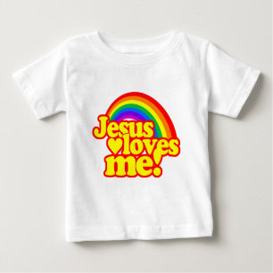 Jesus Loves Me (with Rainbow) Baby T-Shirt
