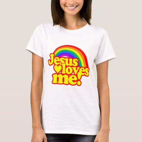 Jesus Loves Me with Rainbow T_Shirt