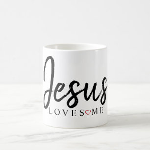 Jesus Loves Me with Red Heart Coffee Mug