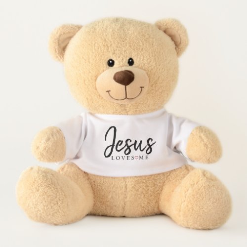 Jesus Loves Me with red heart  Medium Teddy Bear