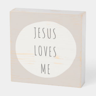 Jesus loves me. Wood Box Sign