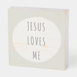 Jesus loves me. Wood Box Sign