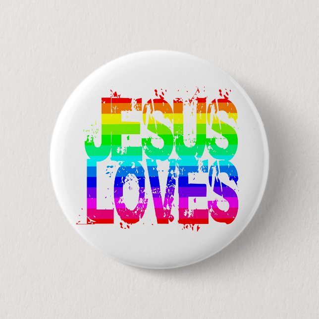 JESUS LOVES PINBACK BUTTON (Front)