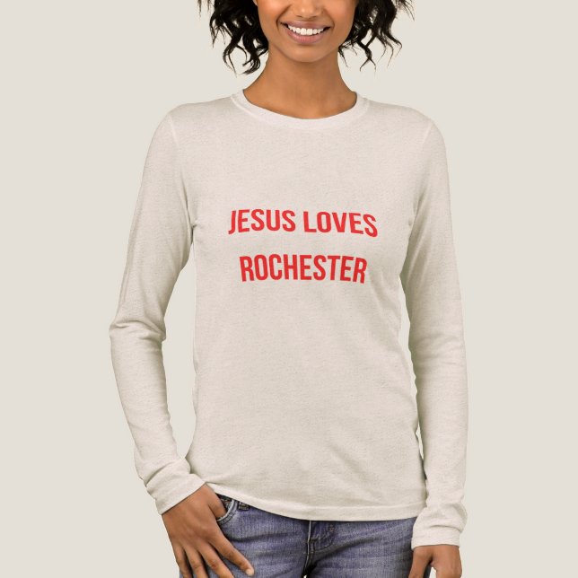 Jesus Loves Rochester Tri-Blend Shirt (Front)