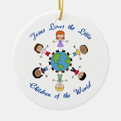 Jesus Loves the Children Ceramic Ornament