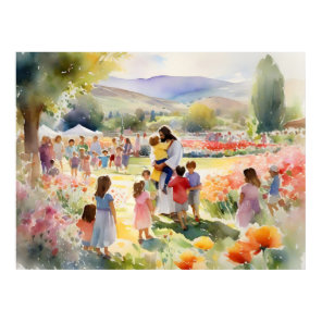 Jesus Loves The Children Poster