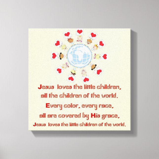Jesus Loves the Little Children Canvas Print (Front)