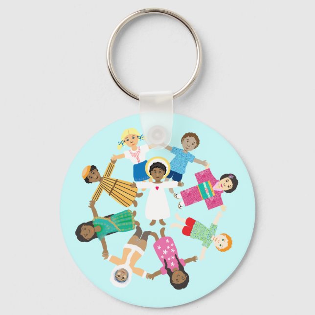 Jesus loves the little children keychain (Front)