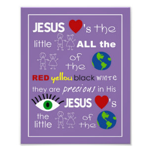 Jesus Loves the Little Children Nursery Art Photo Print