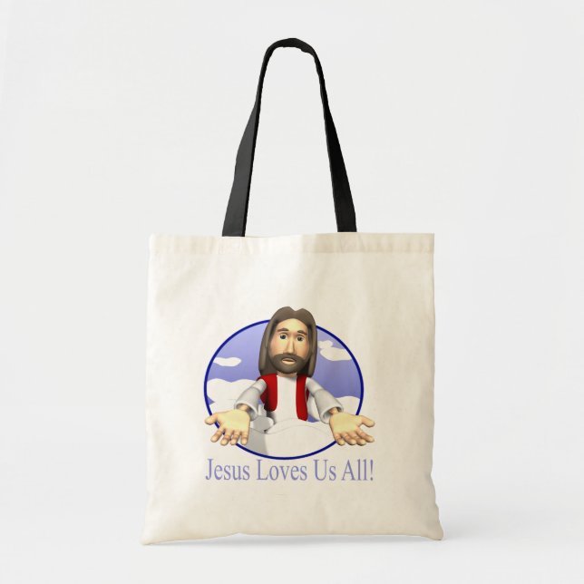 Jesus Loves Us All Tote Bag (Front)