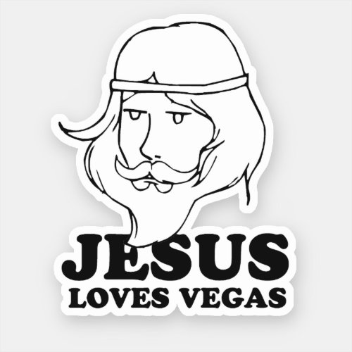 Jesus Loves Vegas T_Shirt Sticker
