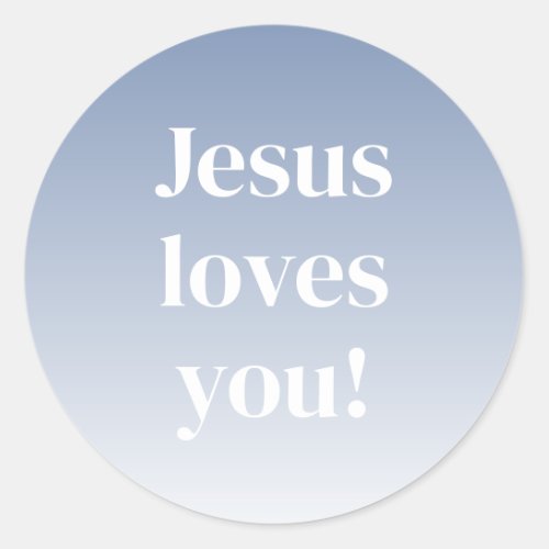 Jesus loves you Any color ombre  Classic Round Sticker