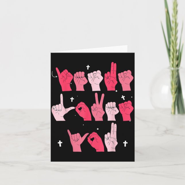 Jesus Loves You Asl Sign Language Christian Valent Card (Front)