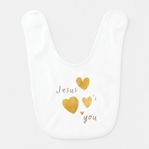 Jesus loves you. Baby bib modern 