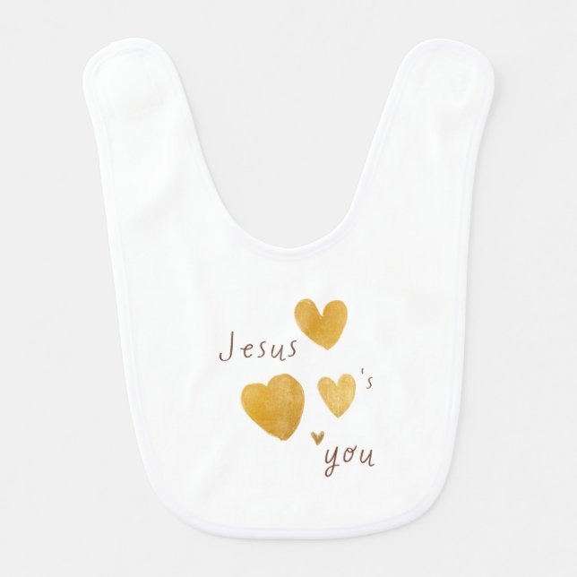 Jesus loves you. Baby bib modern  (Front)