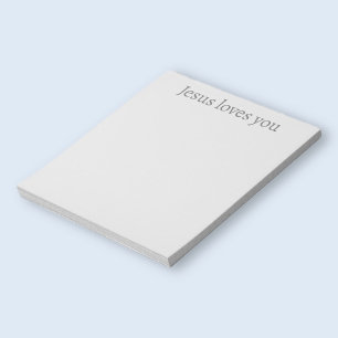 Jesus loves you   Black & dark grey Notepad
