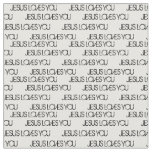 Jesus Loves You Black Grunge Font White Fabric