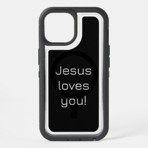 Jesus Loves You   Black & White iPhone 15 Case