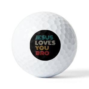 Jesus Loves You Bro, Funny Christian Faith Retro Golf Balls