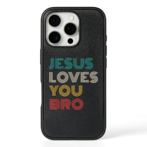 Jesus Loves You Bro, Funny Christian Faith Retro iPhone 16 Pro Case