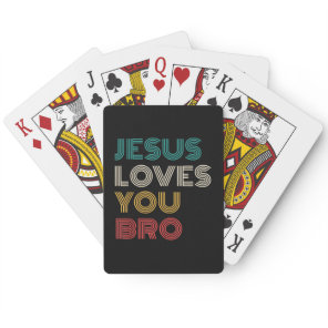 Jesus Loves You Bro, Funny Christian Faith Retro Poker Cards