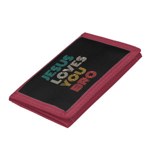 Jesus Loves You Bro, Funny Christian Faith Retro Trifold Wallet