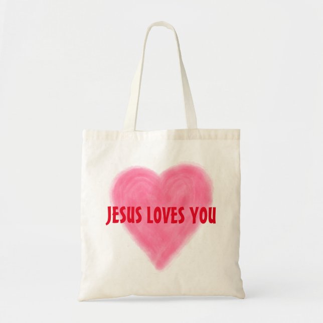 JESUS LOVES YOU Budget Tote Bag (Front)