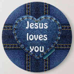 Jesus loves you button