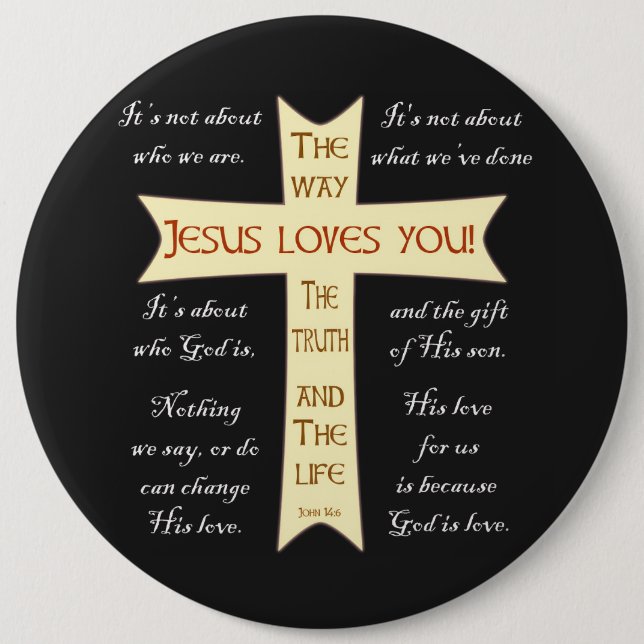 Jesus Loves You Button (Front)