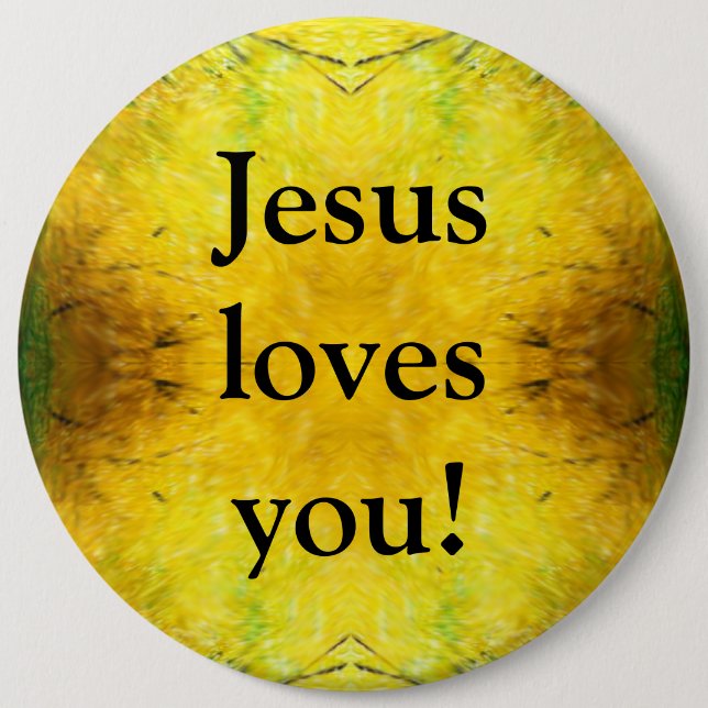 Jesus loves you! button (Front)