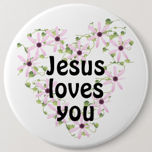Jesus loves you button