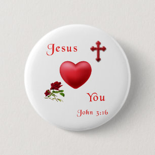 jesus loves you button