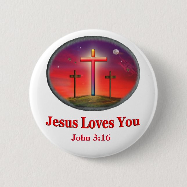 jesus loves you button (Front)