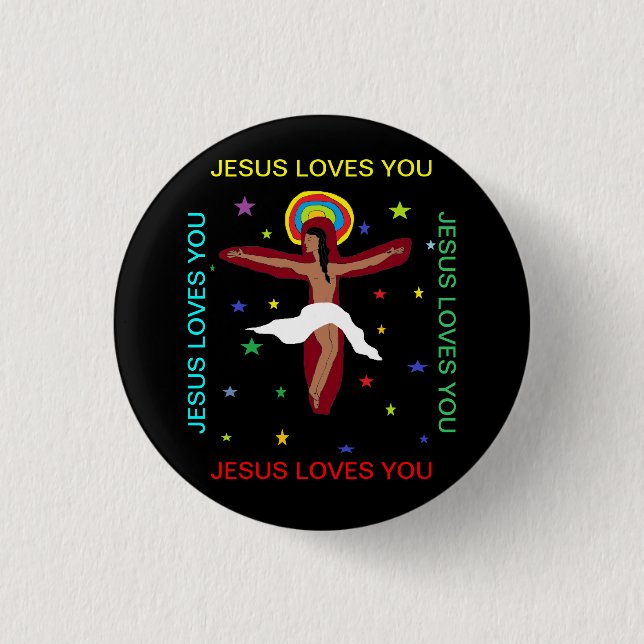 Jesus Loves You Button (Front)