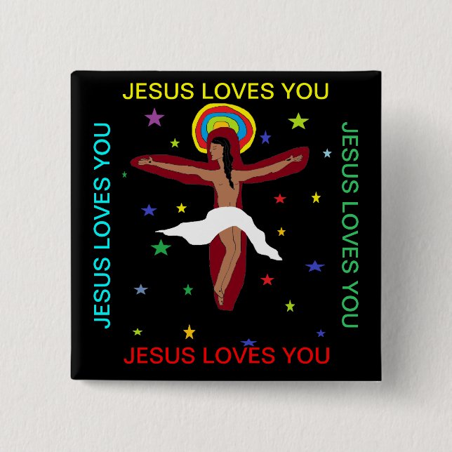Jesus Loves You Button (Front)