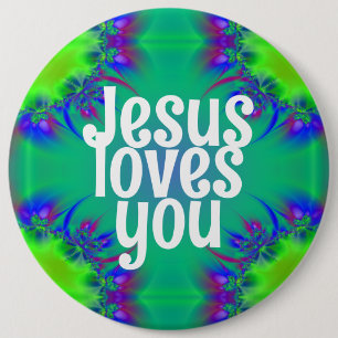 Jesus loves you button