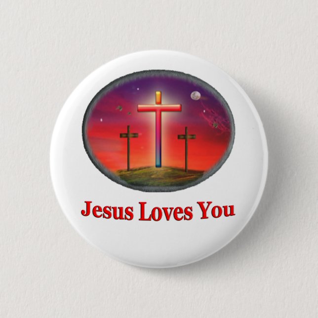 jesus loves you button (Front)