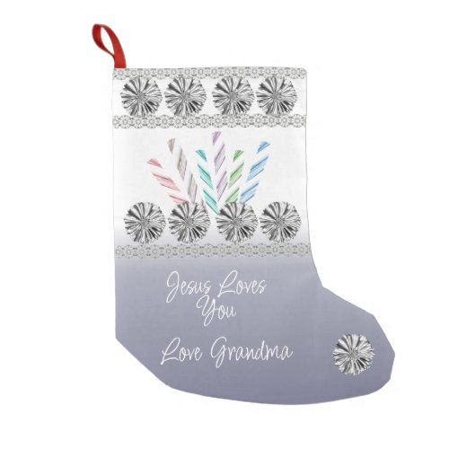 Jesus Loves You Candy Sparkles Gems Love Grandma Small Christmas Stocking