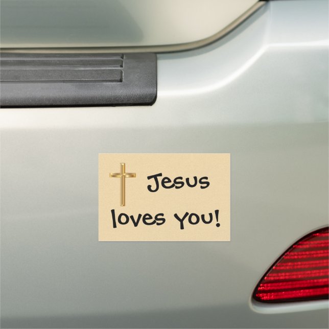 Jesus loves you! car magnet (In Situ)
