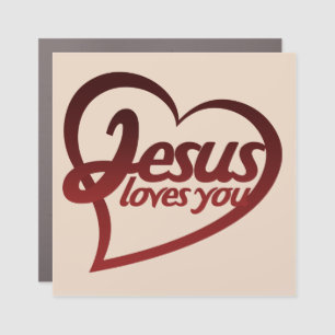 Jesus loves you car magnet