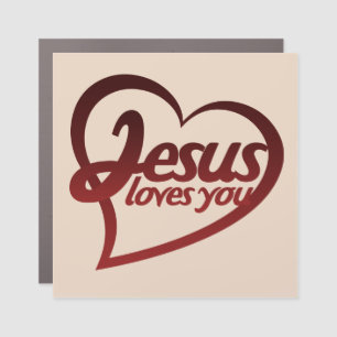 Jesus Loves you Car Magnet