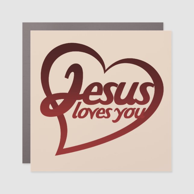 Jesus Loves you Car Magnet (Front)