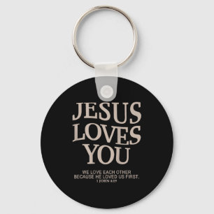 Jesus Loves You Christian Keychain