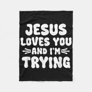 Jesus Loves You Christian Religious Faith For Men Fleece Blanket