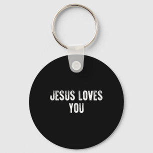 Jesus Loves You Christian Religious Faith For Men Keychain